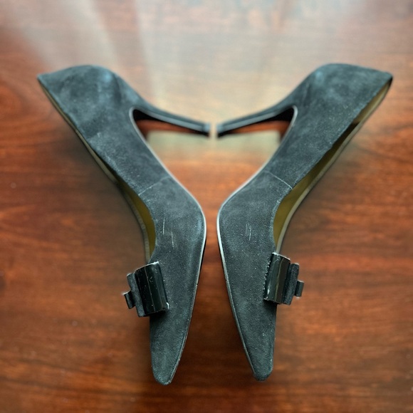 Nine West Francess Black Leather Heels, Sz 6.5 - Picture 4 of 11